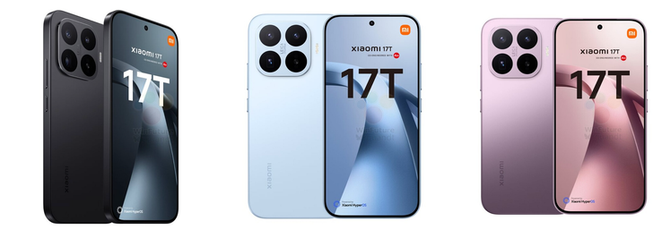 Высококачественные рендеры Xiaomi 17T.