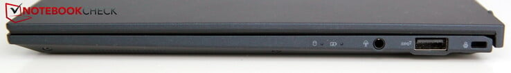 Правая сторона: аудио разъем, USB Type-A 3.2 Gen2, слот Kensington