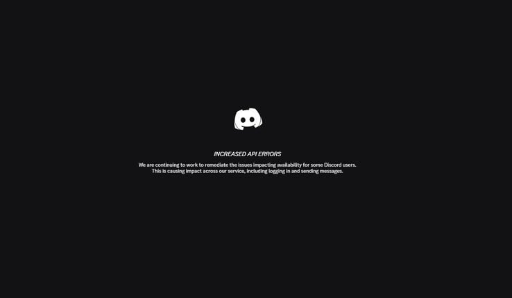 Discord увеличил экран ошибок API.