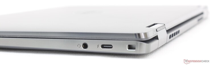 Справа: Аудио 3.5 мм, Thunderbolt 4 (USB-C 3.2, PowerDelivery, DisplayPort), вырез под замки Wedge