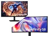 Samsung Odyssey G8 (вверху) и ViewFinity S8 (внизу).