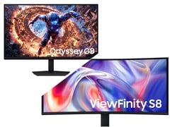 Samsung Odyssey G8 (вверху) и ViewFinity S8 (внизу).