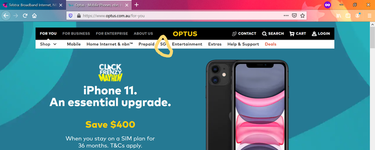 .... как и на сайте Optus, разумеется (Изображение: Снимок экрана)