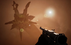 Тизер Icarus Steam deal показывает главного героя, целящегося в гигантского червя. 