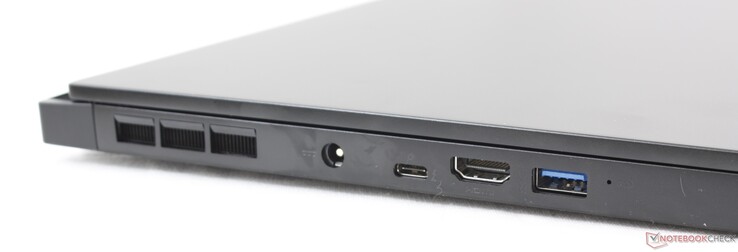 Левая сторона: разъем питания, USB Type-C + Thunderbolt 3, HDMI 2.0, USB Type-A 3.2 Gen. 2