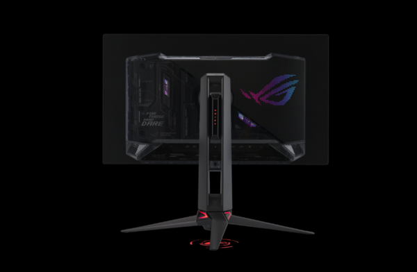 Конструкция задней панели монитора ROG Swift OLED PG27AQDPR и подставка, совместимая со штативом