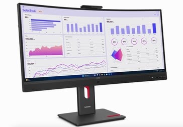 Вид спереди монитора Lenovo ThinkVision T34WD.