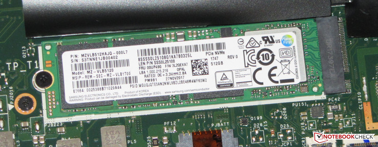 Установленный NVMe SSD.