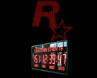 Логотип Rockstar Games с часами, отсчитывающими время до даты выхода GTA 6