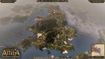 Изображение карты мира в Total War: Attila.