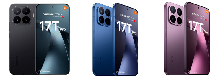 Высококачественные рендеры Xiaomi 17T Pro.