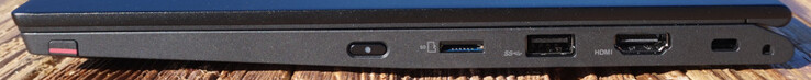 Правая сторона: ThinkPad Pen Pro, клавиша включения, microSD, USB-A (10 Гбит), HDMI 2.0, слот замка Kensington