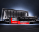 Sandisk NAS 600 SATA SSD и NAS 800 NVMe SSD перед корпусом NAS