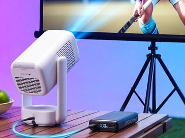Проектор Aurzen Eazze D1R Air может питаться от 65W+ PD USB-C power bank.