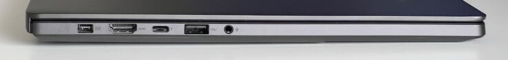 Слева: блок питания, HDMI 2.1, USB-C 4.0 (40 Гбит/с, DisplayPort, Power Delivery), USB-A 3.2 Gen 2 (10 Гбит/с)