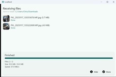 Фотографии отправлены - все готово
