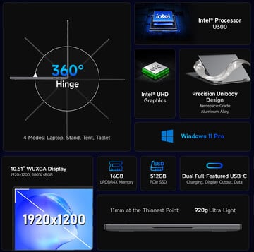 Основные особенности MiniBook X U300