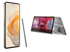 Moto G Stylus (2024) оснащен встроенным стилусом, а Lenovo Tab Plus - дополнительным стилусом, который продается отдельно. (Источник изображения: Motorola &amp;amp; Lenovo)