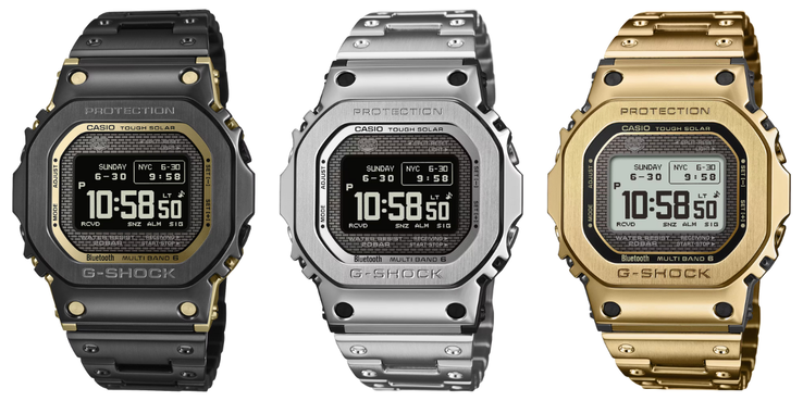 Слева направо: часы Casio GMW-BZ5000BD-1, GMW-BZ5000D-1 и GMW-BZ5000GD-1