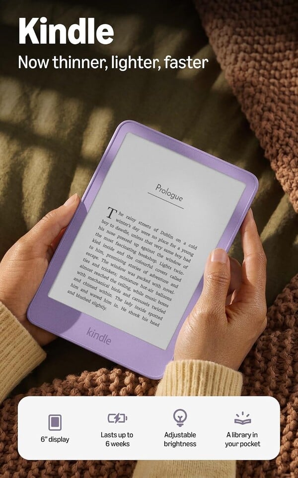 У новых электронных книг Kindle экран расположен вровень с корпусом.