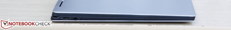 Слева: порт USB Type-C Gen. 1, 3.5 совмещённый аудиопорт, индикатор питания