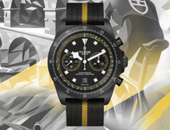 Часы Tudor Pelagos FXD Chrono Yellow (на фото) имеют фирменный 43-миллиметровый корпус из углеродного композита с матовой отделкой. (Источник изображения: Tudor)