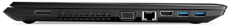 слева: замок, порт док-станции, VGA, Gigabit Ethernet, HDMI, 2x USB 3.1 Gen 1 (Type A)