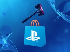 Логотип PlayStation Store изображен под молоточком