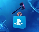 Логотип PlayStation Store изображен под молоточком