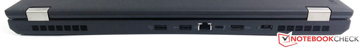 Задняя сторона: 2 порта USB 3.0 (1х Always-on), Gigabit Ethernet, порт USB 3.1 Type-C (Gen. 2)/Thunderbolt 3, HDMI 1.4b, разъем для подключения питания