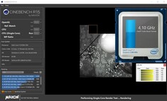 CPU information during a Cinebench R15 Single 64Bit