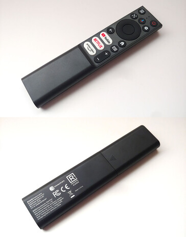 Инфракрасный пульт дистанционного управления TCL C1 имеет простую компоновку с не подсвечивающимися кнопками. (Источник изображения: Notebookcheck)