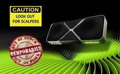 Игровые графические процессоры GeForce RTX 5090 и RTX 5080 невероятно трудно достать, по крайней мере, пока. (Источник изображения: Nvidia, отредактировано)