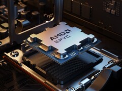 Серверный процессор AMD Epyc, установленный в сокет.