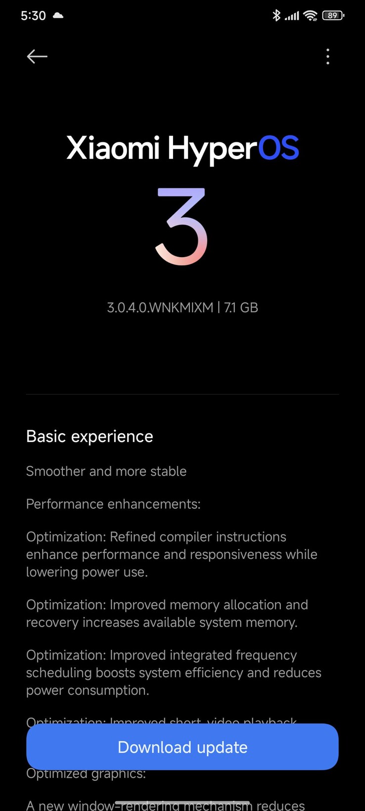 HyperOS 3 OTA на Poco F6 Pro (Источник изображения: u/waelabdrabbo через Reddit)