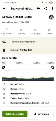 Ninebot F3 Pro Route