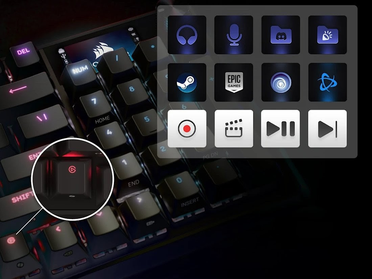 Специальная кнопка запуска Stream Deck открывает виртуальные панели с неограниченным набором программируемых горячих клавиш