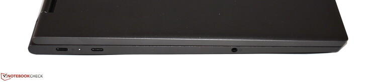 Слева: 2x USB типоразмера C (3.1 Generation 1), совмещённый аудиопорт