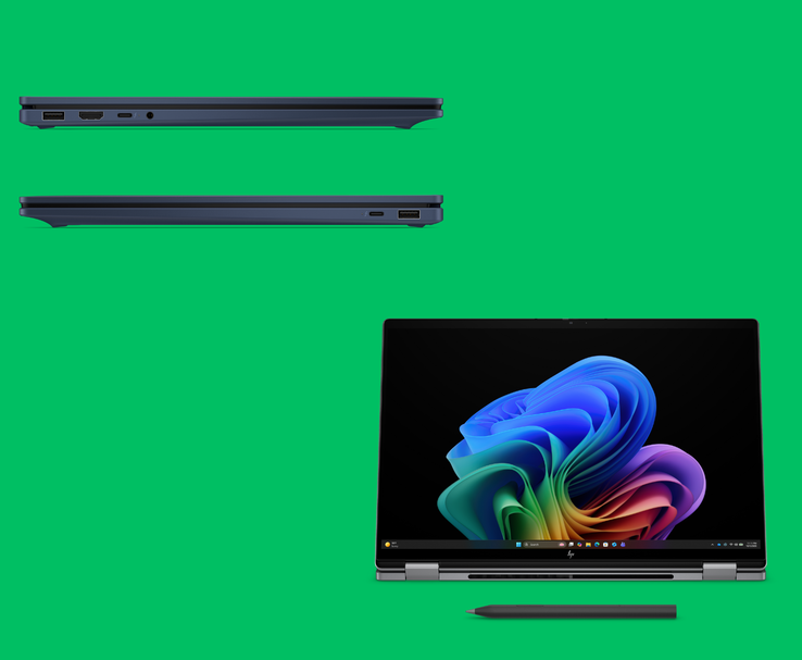 16-дюймовый ноутбук 2-в-1 HP OmniBook X Flip показан в режиме планшета с поддержкой стилуса (Источник изображения: HP)