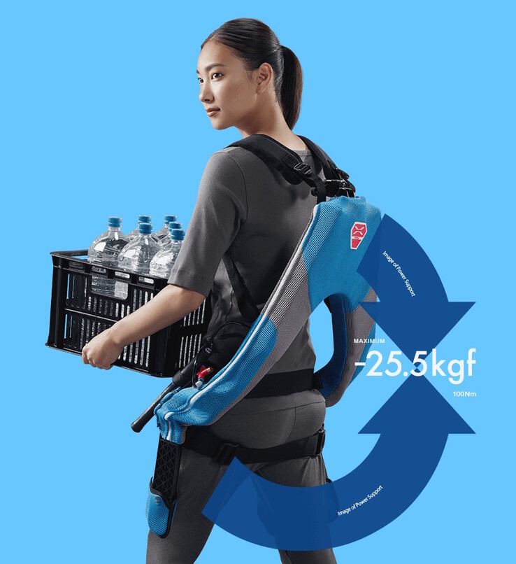 Экзоскелет Innophys Muscle Suit Every обеспечивает усилие до 25,5 кгс, помогая пользователям поднимать тяжелые предметы на работе. (Источник изображения: Innophys)