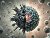 Визуальное изображение превращения раковой клетки обратно в здоровую. (Источник изображения: Generative AI/New Atlas)