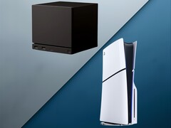 Steam Machine изображена рядом с консолью PS5 (Источник изображения: Valve, Sony PlayStation с изменениями)