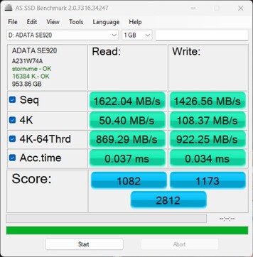 Проверка производительности с помощью ADATA SE920 через USB4