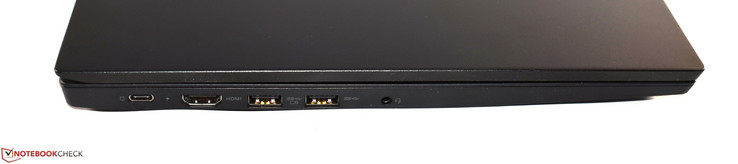 Левая сторона: USB 3.1 Gen 2 Type-C, HDMI, 2x USB 3.0 Type-A, аудиовыход 3.5-мм