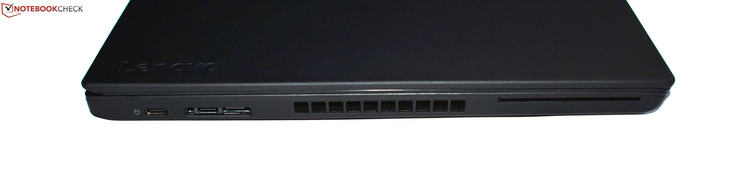 Левая сторона: 2x USB 3.1 Gen2 Type C, Mini-Ethernet/порт стыковки, считыватель смарт-карт