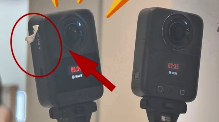 Ещё не выпущенная модель Osmo 360 II рядом с Osmo 360, слева направо.