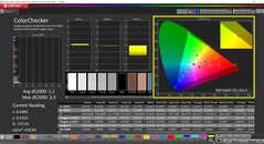 CalMAN ColorChecker (профиль: P3, целевое цветовое пространство: P3)