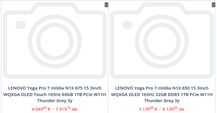 Утечка из розничной сети уже раскрывает две модели Nvidia N1X и высокие цены на Lenovo Yoga Pro 7
