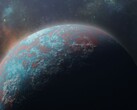 Иллюстрация художника, изображающая экзопланету.