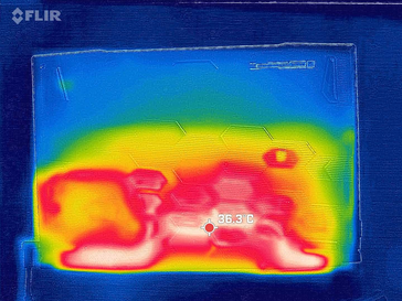 Нагрев в состоянии простоя, днище ноутбука